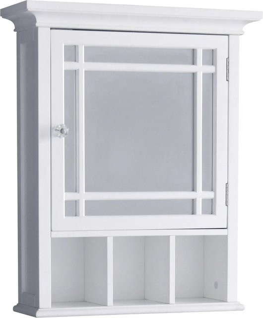 Teamson Home Neal Badezimmer Medizinschrank aus Holz mit Spiegeltür in Weiß - Bild 1