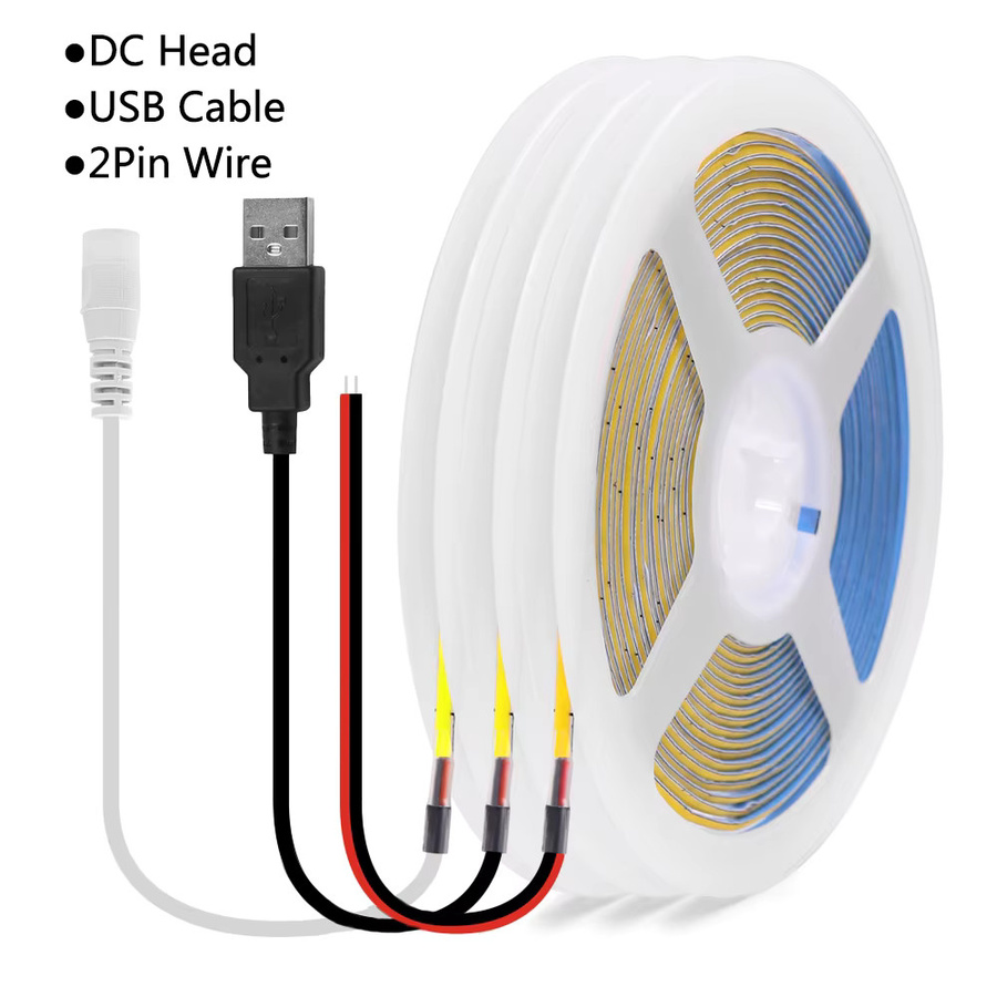 HEGEHE COB LED-Streifen RGB Multicolour 5V mit 320 LEDs/m, flexibles LED-Band für Heimdekoration - Bild 3