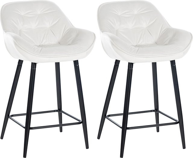 CLP 2er Set Barhocker Gibson aus Samt mit Fußstütze, Sitzhöhe: 76 cm - Bild 1