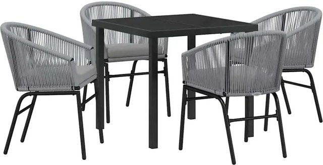 vidaXL Garten Essgruppe 5-teilig aus Polyrattan und Stahl in Anthrazit Grau - Bild 1