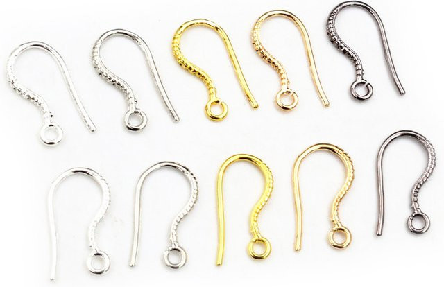 Wadsfred Ohrringe, Rhodium Silber vergoldet, 17x8mm, 20 Stück - Bild 1