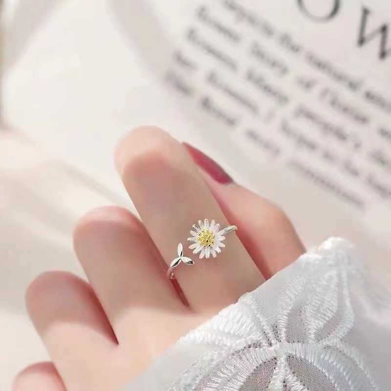 GaGa-Duck Öffnungsring, 925 Silber, Gänseblümchen, Zirkonia, Damen - Bild 2