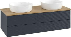 V&B Waschtischunterschrank Antao mit Frontstruktur und Beleuchtung in Eiche Honig, B/T/H: 120 x 50 x 50 cm - Bild 1