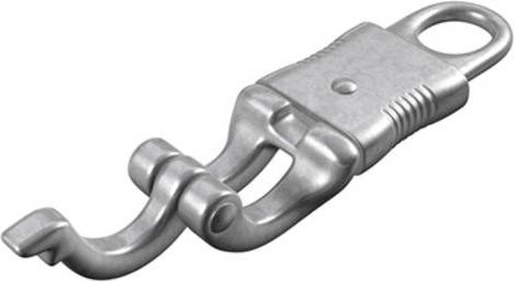 Dörner + Helmer Panikhaken mit Öse 95mm aus Zinkdruckguss vernickelt Silber 6er Set - Bild 1