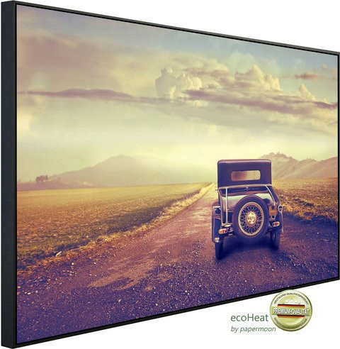 papermoon Infrarotheizung EcoHeat Oldtimer in der Wüste mit Matt-Effekt in Bunt, App-Steuerung und Überhitzungsschutz - Bild 1