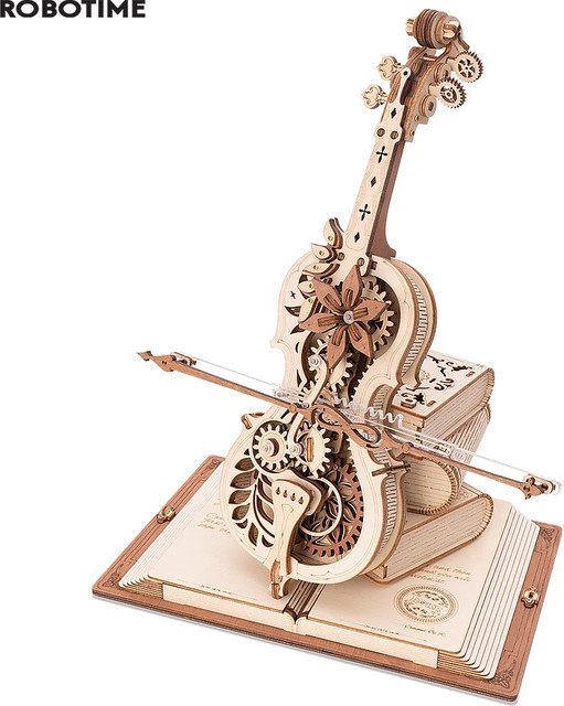 Robotime ROKR 3D-Holzpuzzle, magisches Cello, mechanische Spieluhr, ab 14 Jahren - Bild 1