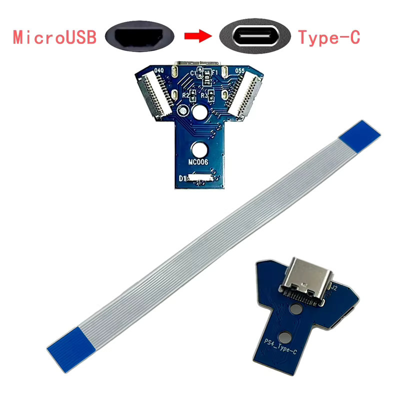 CHENJ USB-C Schnelllade-Board für PS4-Controller als DIY-Ersatzteil für PlayStation JDS-010 011 020 030 040 050 055 in Blau - Bild 1