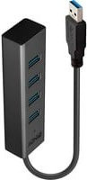 LINDY 4 Port USB 3.1 Gen 1 Hub Schwarz mit USB-A und USB-C Anschlüssen - Bild 1
