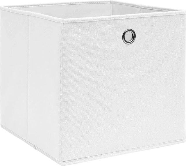 vidaXL Aufbewahrungsboxen aus Vliesstoff, 10 Stück, Weiß, B/T/H: 28 x 28 x 28 cm - Bild 1