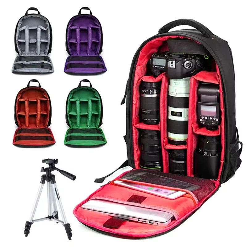 BRYNTHORX Multifunktionale Kameratasche als leichter Outdoor-Fotografie-Rucksack mit wasserdichten Taschen für Nikon und Canon in Schwarz und Lila - Bild 7