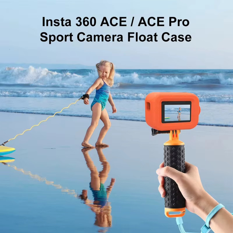 Insta360 Zubehör für Ace, Ace Pro und Ace Pro2: Wasserdichtes schwimmfähiges Gehäuse mit Schaumstoff-Surf-Float in Orange - Bild 2