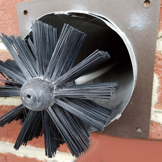 Schornsteinreinigungs-Set und Trocknerentlüftungs-Reiniger Kit mit flexiblen Stangen und Bohr-Aufsatz M8 Gewinde in Schwarz für 100 mm bis 150 mm Durchmesser - Bild 1