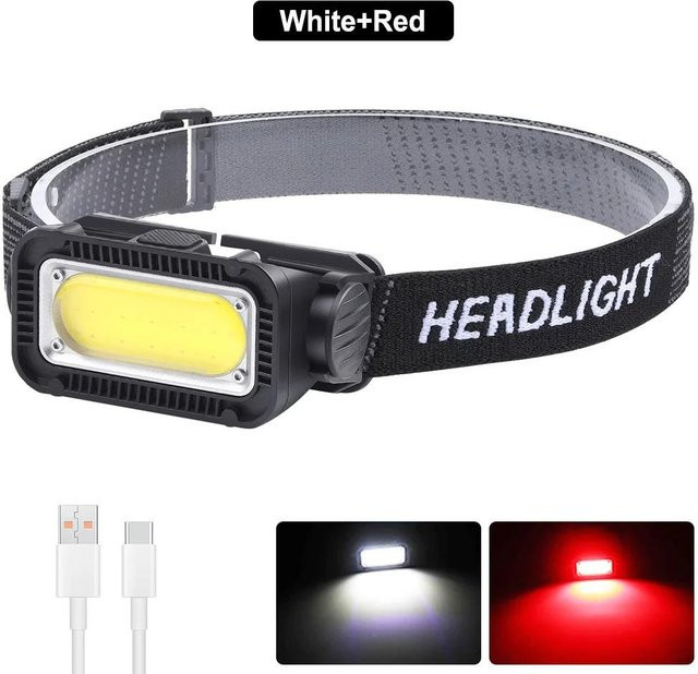 LIUXING Fire K371 LED-Stirnlampe mit 3000 Lumen, wiederaufladbarer COB-Scheinwerfer in Schwarz, wasserdicht für Camping und Wandern - Bild 1