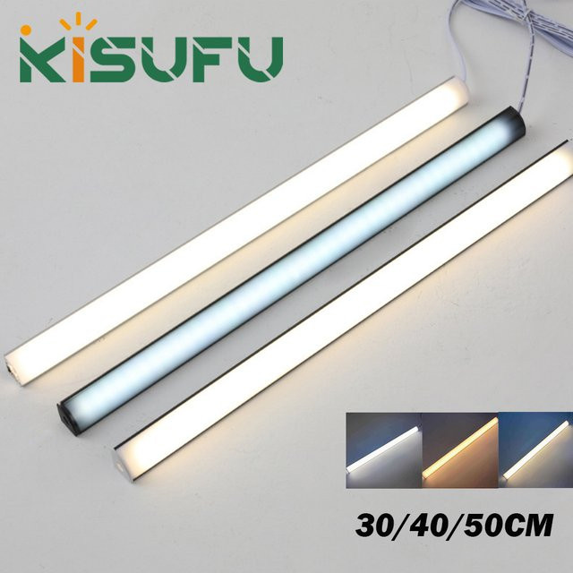 KISUFU LED-Hartrohrleuchte aus Aluminium in Warmweiß für Küche und Möbel, DC12V, B/T/H: 30 x 3 x 3 cm - Bild 1