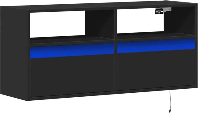 vidaXL TV-Wandschrank mit LED-Beleuchtung in Schwarz, B/T/H: 100 x 31 x 45 cm - Bild 1