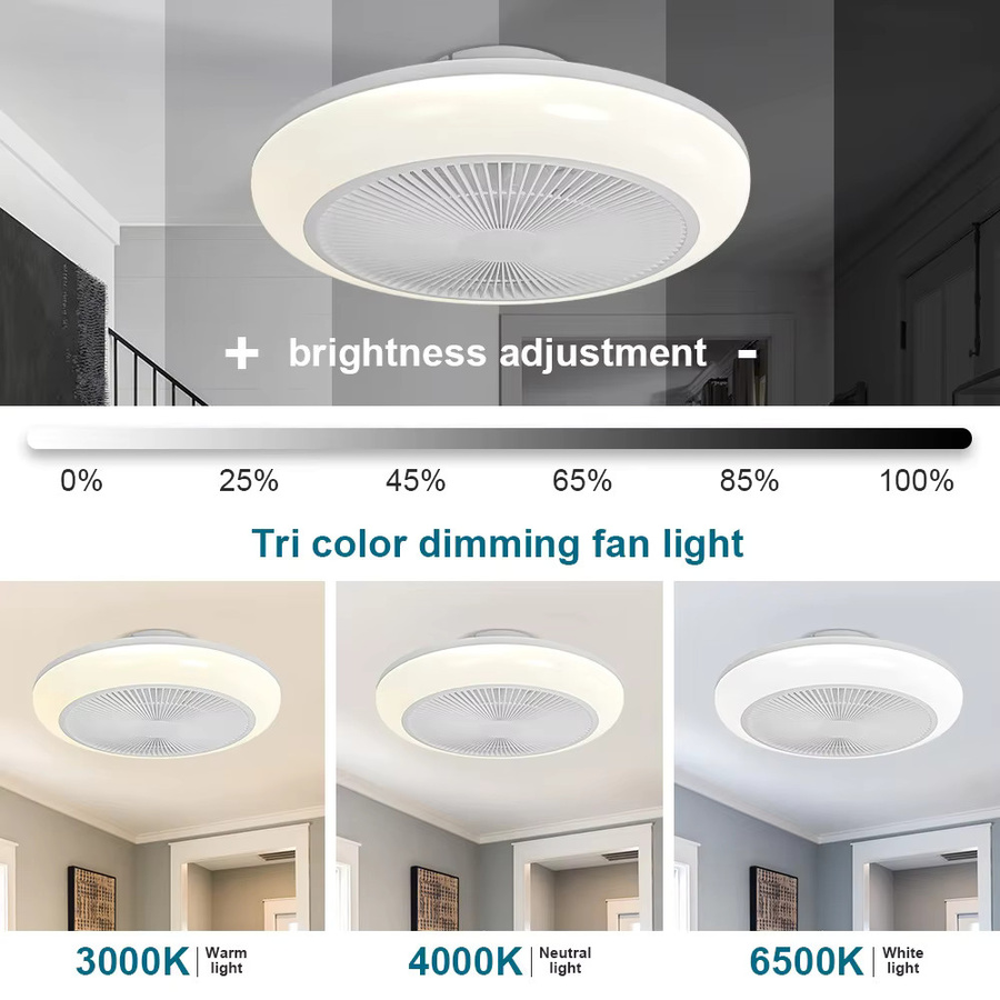 IRALAN Deckenventilator mit LED-Beleuchtung und Fernbedienung in Weiß - Bild 2