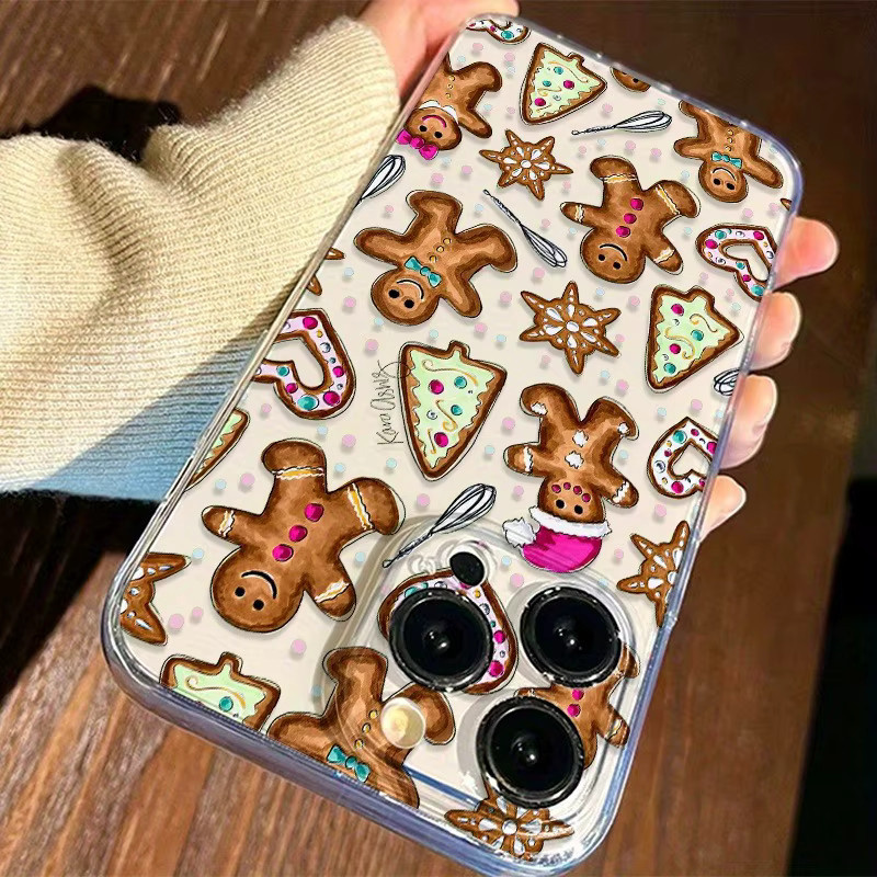 Transparente TPU-Handyhülle mit Weihnachts-Lebkuchenmann und Weihnachtsbaum-Muster für iPhone 11 bis iPhone 17 Pro Max - Bild 4