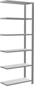 Schulte Anbauregal Büro-Steckregal MULTIplus85, verzinkt, grau, 6 Fachböden, B/T/H: 200 x 75 x 30 cm - Bild 1
