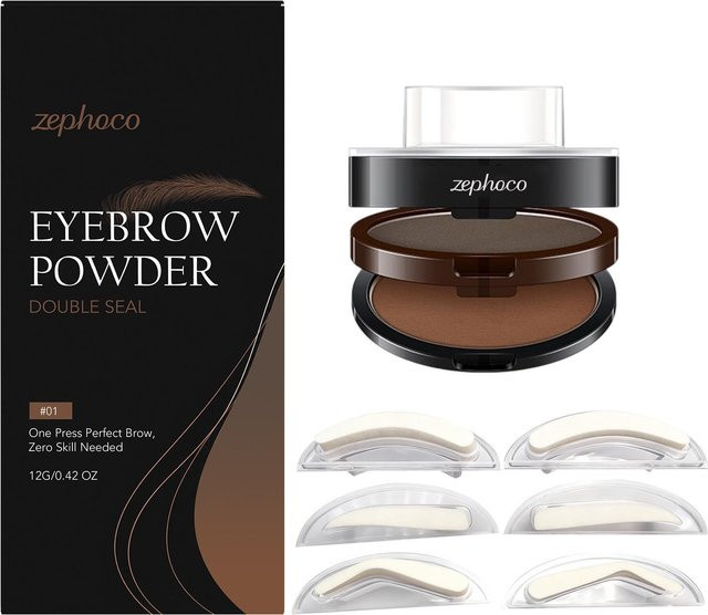 Zephoco Augenbrauenstempel & Puder Set, #01, Unisex - Bild 1