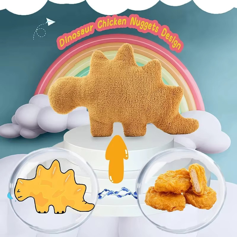 RTBXF Dino Nugget Plüschtier Kissen, Dinosaurier, Braun - Bild 2