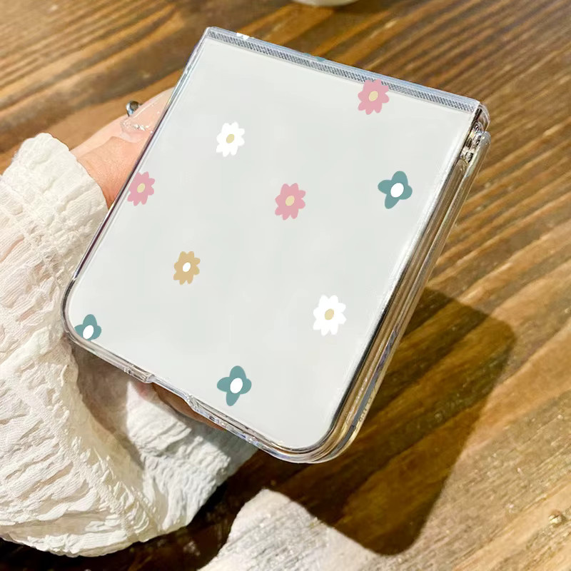 Transparente Handyhülle mit kleinem Blumen-Herz für Samsung Galaxy Z Flip 7, 6, 5, 4, 3 5G, stoßfeste PC-Abdeckung - Bild 3