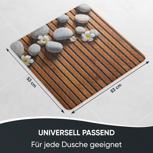 Sanilo Badematte Zentara, quadratisch, Braun, 53 x 53 cm - Bild 2