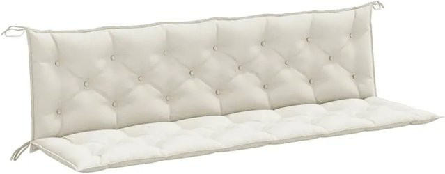 vidaXL Gartenbank-Auflagen 2er-Set Melange Creme aus Polyester, B/T/H: 200 x 50 x 7 cm - Bild 1