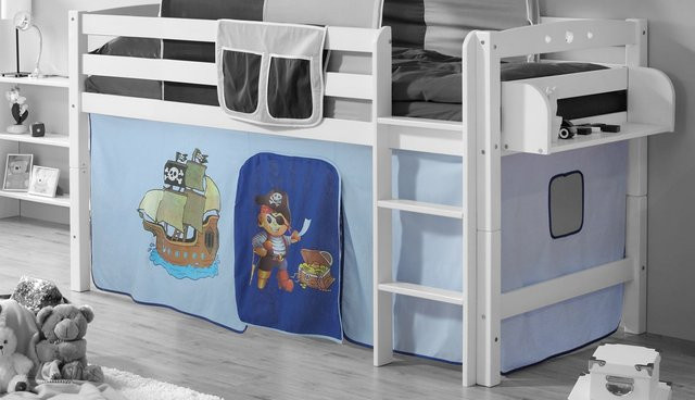 TiCAA Motiv Vorhangstoff für Hochbetten in Blau für Kinder - Bild 1