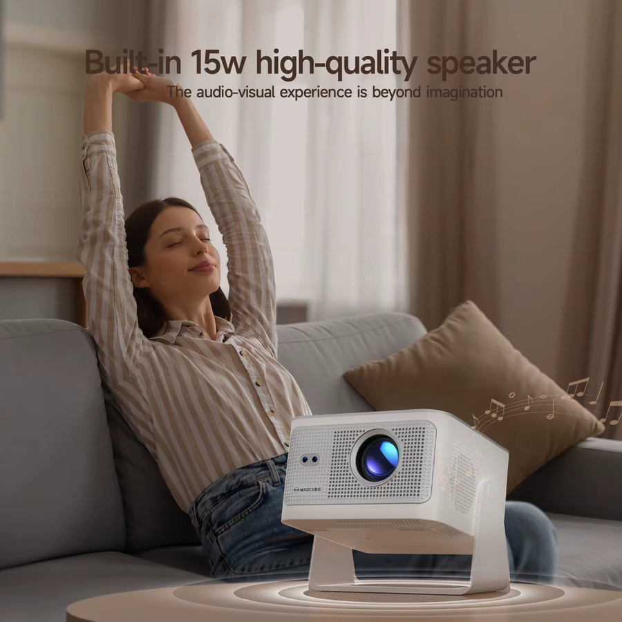 Magcubic HY350Max Projektor mit Android 14, Autofokus, Native 1080P Full HD, 8K Unterstützung, Wifi6 und Bluetooth 5.4, Farbe: Weiß - Bild 6