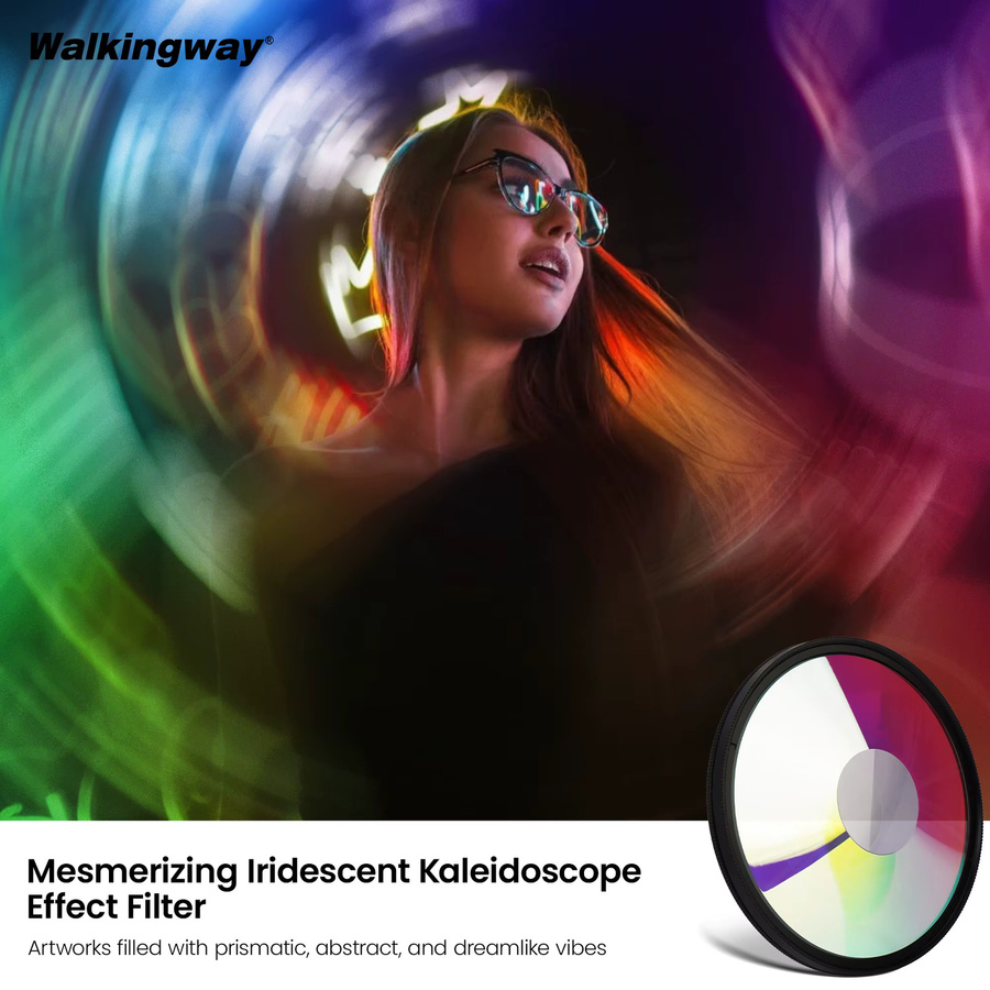 Walking Way Chromatischer Halo-Kamerafilter aus irisierendem optischem Glas für Regenbogen-Wirbel-Verzerrungen und kreative Porträts in Multicolour - Bild 2