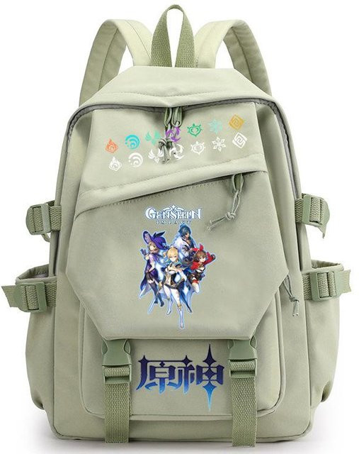 3-teiliges Schulrucksack-Set in Grün aus Oxford-Stoff mit Schultasche und Federmäppchen - Bild 1