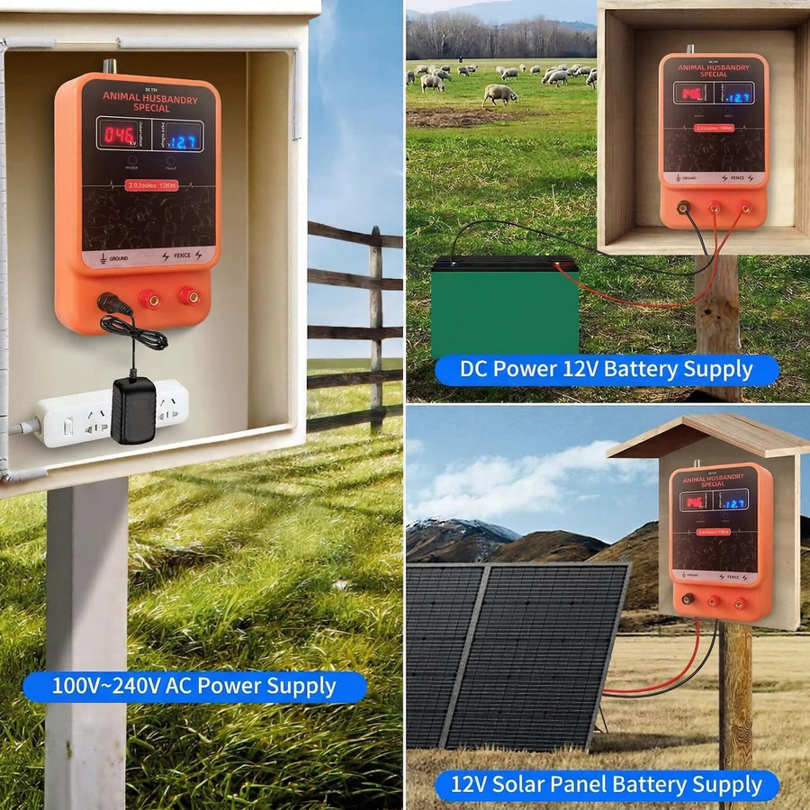Energizer Elektrozaun-Ladegerät 2 Joule 10KM AC DC 2-in-1 Stromversorgung in Orange mit Display - Bild 6