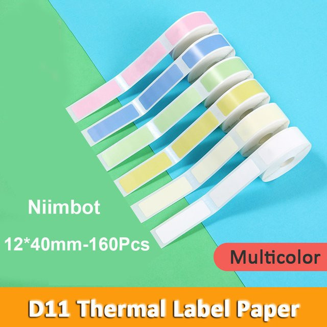 Niimbot Thermo-Etikettenpapier für D110 und D101, wasserfest und ölbeständig, Farbe: Weiß, B: 40 mm, H: 12 mm - Bild 1
