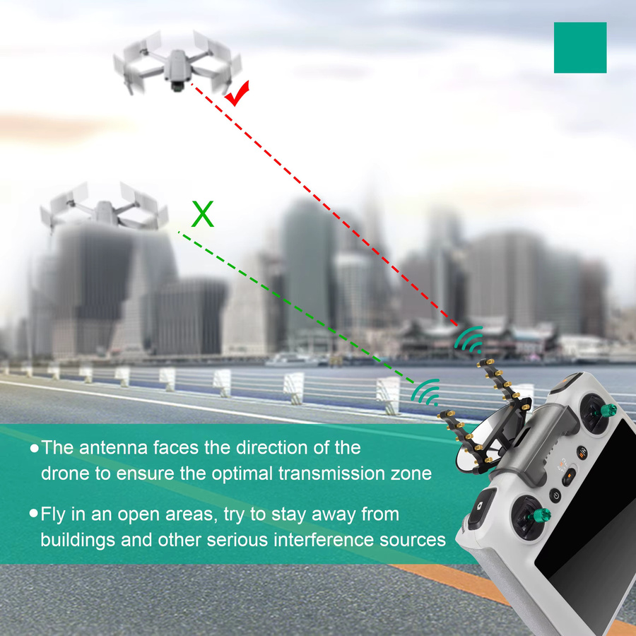 DJI Antenne Signal Booster mit Halterung für RC Fernbedienung in Schwarz für Mini 3, Mini 3 Pro, Air 2S und Mavic 3/3 Pro - Bild 3