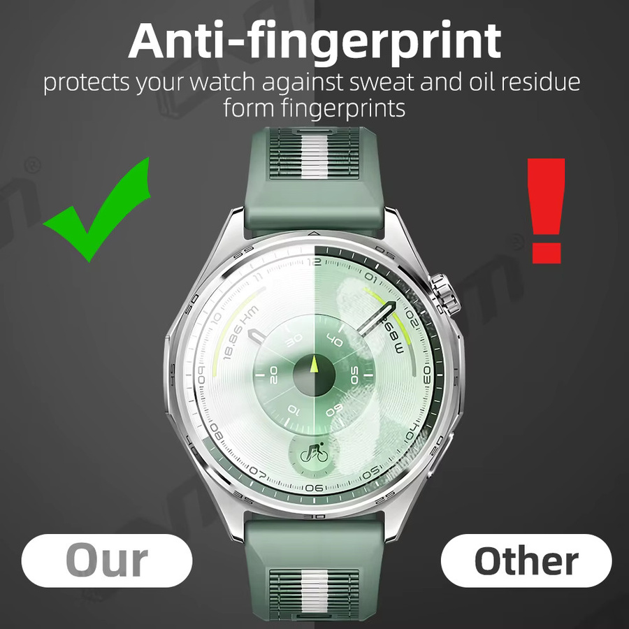 ONM Displayschutzfolie aus 9H gehärtetem Glas für Huawei Watch GT 6 Pro 46 mm und 41 mm, transparent, HD-Anti-Kratz-Schutz - Bild 3