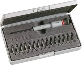 Facom MICRO-TECH Bits Serie 0 Bithalter Set aus Kunststoff, 16-teilig, grau - Bild 1