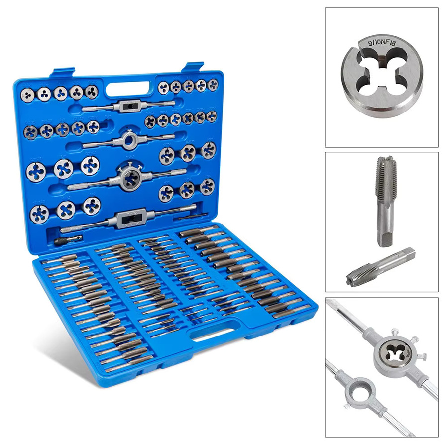 Podofo 110-teiliges Gewindeschneidwerkzeug-Set aus Titanlegierungsstahl in Blau für Schraubenreparaturen - Bild 3
