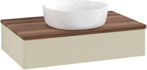 V&B Waschtischunterschrank Antao mit Frontstruktur in Weiss, B/T/H: 80 x 50 x 19 cm - Bild 1