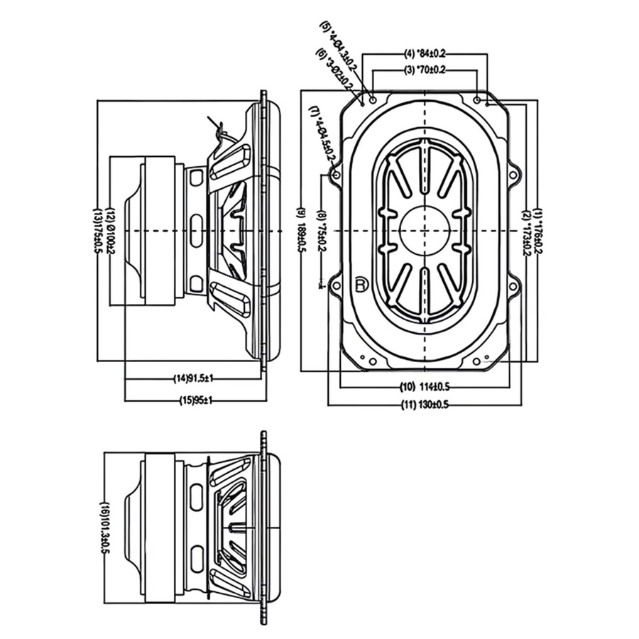 Ovales Woofer-Sound-Lautsprechersystem für Boombox3 in Schwarz mit 80 W Leistung und 3 Ohm Impedanz - Bild 1