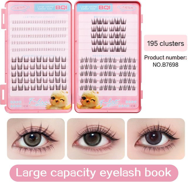 BQI Einzelcluster-Wimpern, 7-12mm, natürlich, Unisex - Bild 1