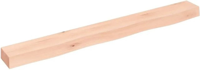 vidaXL Wandregal aus Massivholz Eiche Unbehandelt in Braun, Breite: 100 cm, Tiefe: 10 cm, Höhe: 6 cm - Bild 1