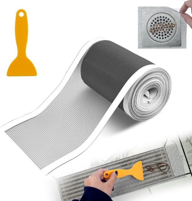 Hower Drain Haar Collector Selbstklebende Einweg Mesh Bodenablauf Filter, Breite: 7 cm, 2/4 Stück - Bild 1