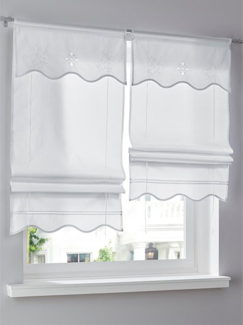 Bändchenrollo Heine Home in Weiß, blickdicht, 100% Polyester, Breite: 130 cm, Höhe: 45 cm - Bild 1