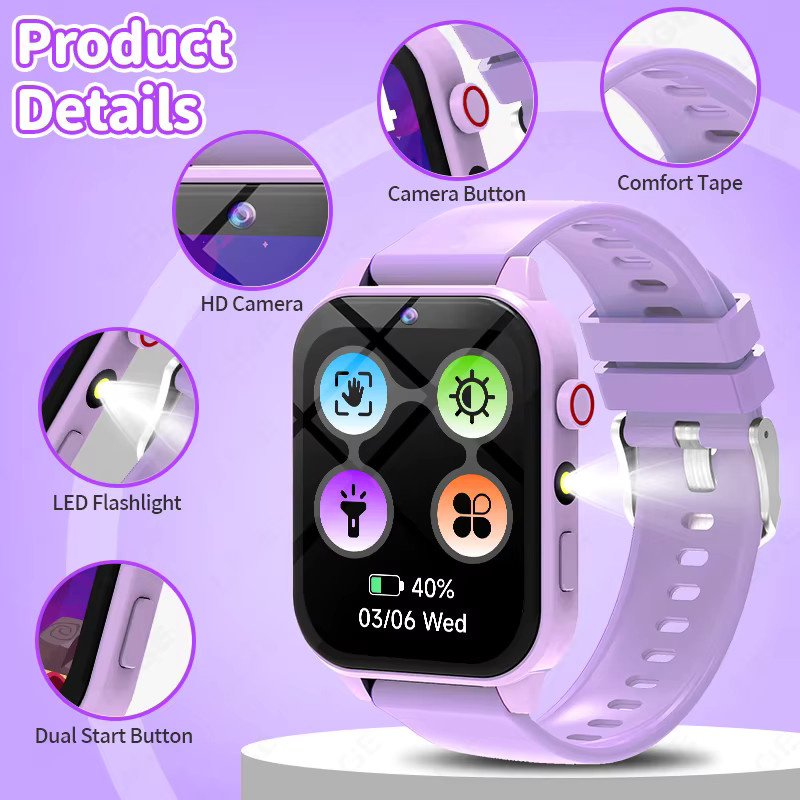 LIGE Smartwatch, Kinder, Blau, Kunststoff, Silikon, Wasserdicht - Bild 2