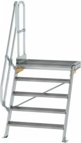 MUNK Günzburger Steigtechnik Treppe aus Aluminium und verzinktem Stahl in Silber mit 5 Stufen und einer Stufenbreite von 100 cm - Bild 1