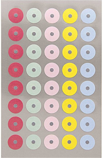 Rico Design Paper Poetry Office Sticker Lochverstärker in Pastelltönen, 4 Bogen - Bild 1