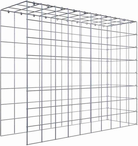Gabiona Anbaukorb Typ 4 aus Stahl in Silbergrau, B/H/T: 80 x 100 x 30 cm - Bild 1
