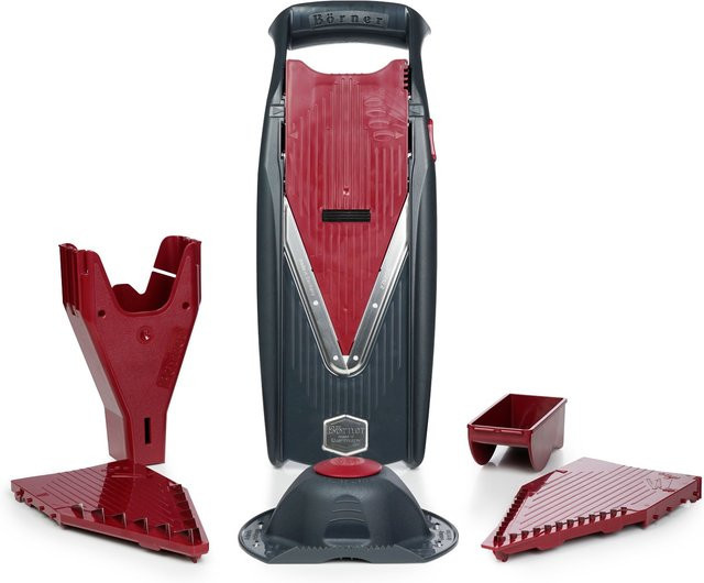 Börner Vital Gemüsehobel Starter Set Rot/Schwarz mit Dressing-Funktion, Mandoline und Zubehör - Bild 1