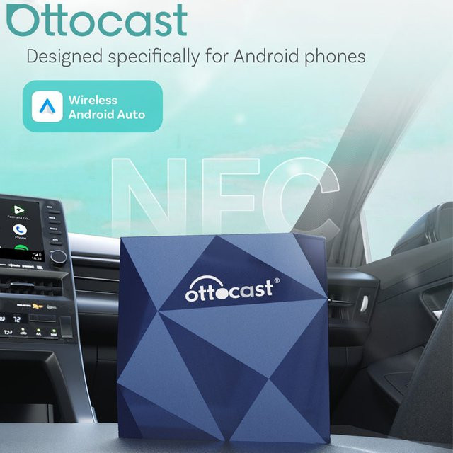 OTTOCAST A2Air Wireless Android Auto Adapter mit NFC-Verbindung als kabelloser USB-Dongle für Audi, Porsche, Benz, Volvo und Toyota - Bild 1