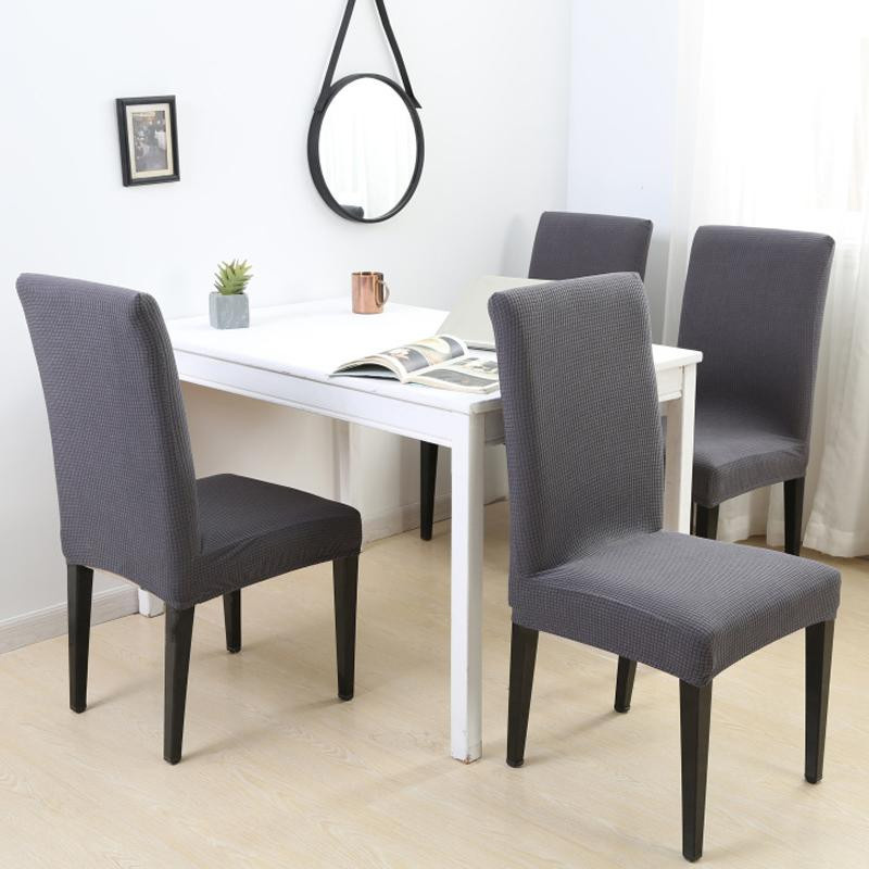 S-EMIGA Jacquard-Stuhlhussen in Grau, dehnbarer Stuhlbezug für Esszimmer und Büro - Bild 1